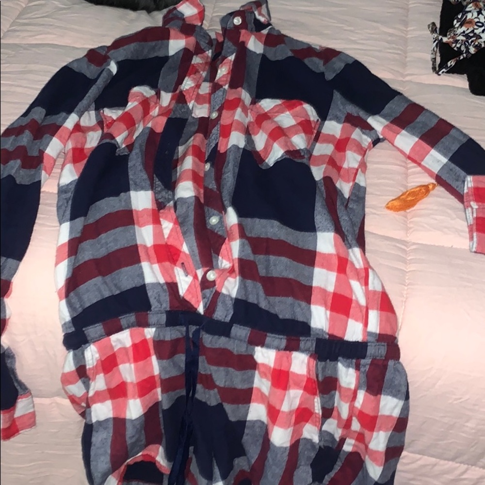Romper plaid